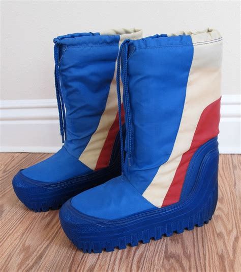 Vintage 80s Moon Boots Mens Size 78 Blue Red And Cream