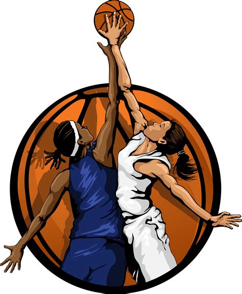 girl basketball court clip art