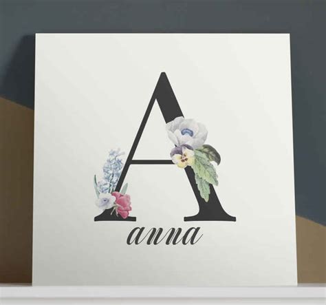 Personalised Letter Letter Canvas Wall Art Tenstickers