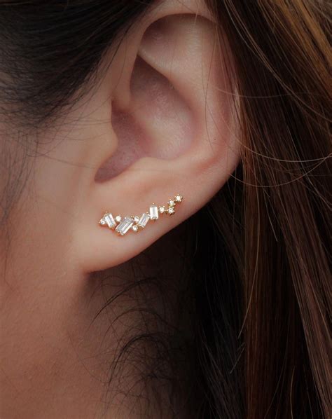 Mini Diamond Open Hoops In Sterling Silver Silver Hoop Earrings