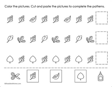 Free Fall Cut And Paste Worksheets