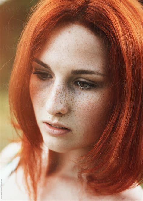 Portrait Of A Beautiful Ginger Haired Woman By Stocksy Contributor Jovana Rikalo Stocksy