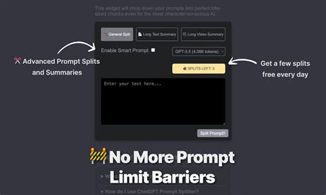 Chatgpt Prompt Splitter ️ Trim Your Text Get Long Prompts To The