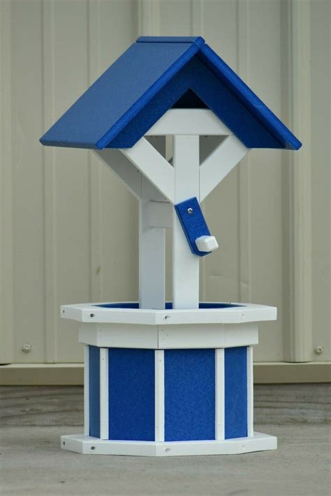 2 Ft Octagon Poly Lumber Wishing Well Flower Planter Wells Blue And