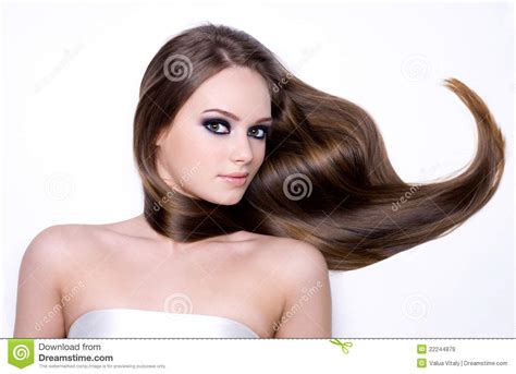 Beautiful Pretty Girl With Long Brown Hair Stock Image