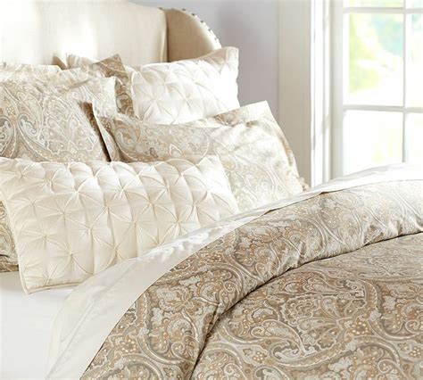 Made of 100% organic cotton. POTTERY BARN MACKENNA PAISLEY KING DUVET & 2 Standard ...