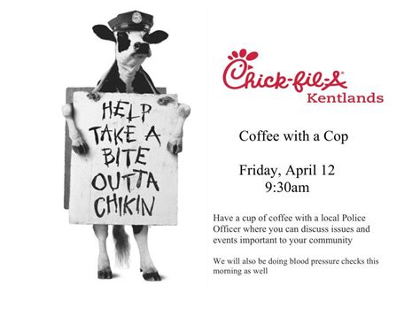 You can see how to get to quality coffee consulting inc on our website. Chick-fil-A Kentlands Coffee with a Cop | Gaithersburg, MD Patch