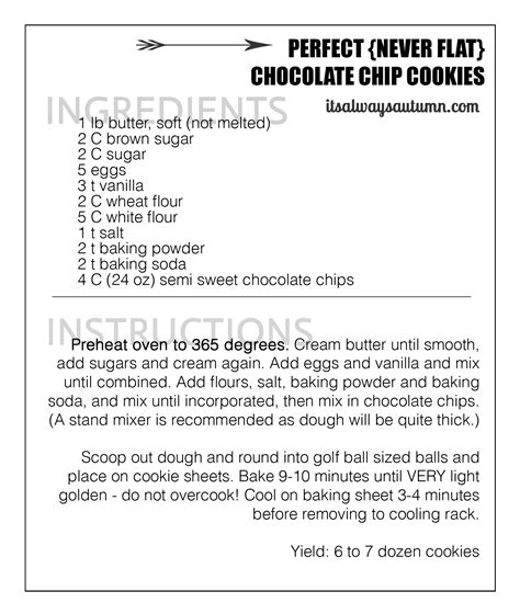 Jump to the chocolate chip cookie recipe or watch our quick video below to see how we make them. the perfect {never flat!} chocolate chip cookie recipe ...