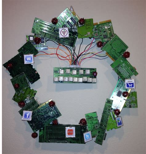 Technology Christmas Wreath For Geeks Nerds Christmas Door
