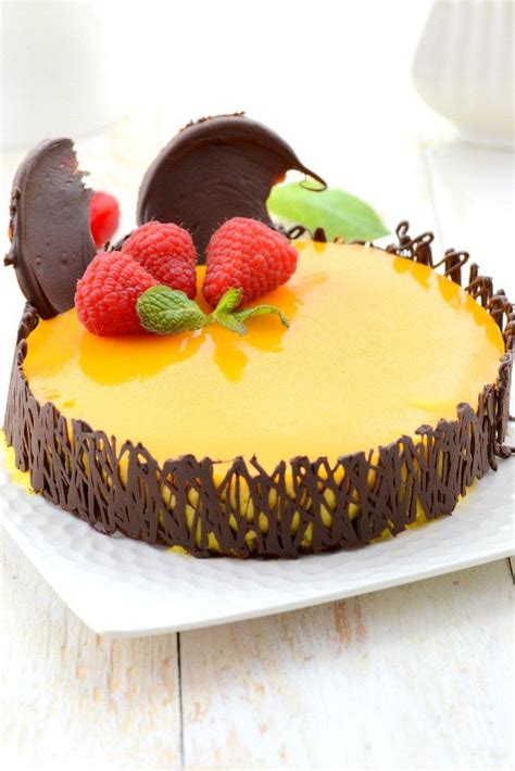 Perfectly Sweetened Mango Mousse Cake With A Great Looking Chocolate Genoise Mango Mousse Cake