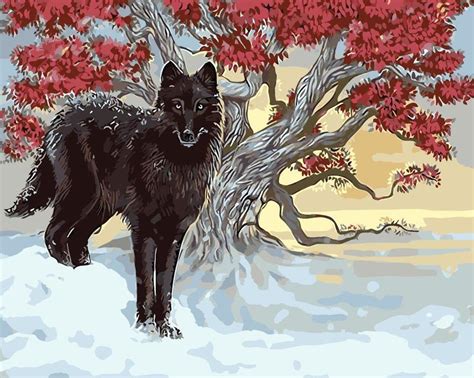 Black Wolf Paint By Numbers Numeral Paint Kit