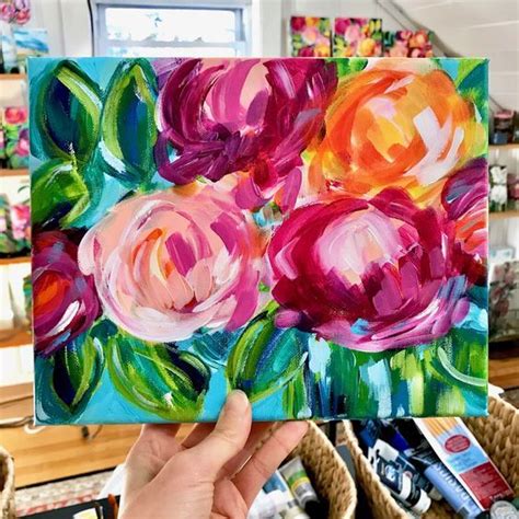 Click To Watch Me Paint This Abstract Flower Painting On Youtube Easy