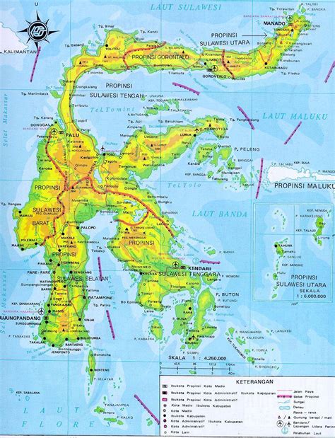 Peta Kota Peta Pulau Sulawesi