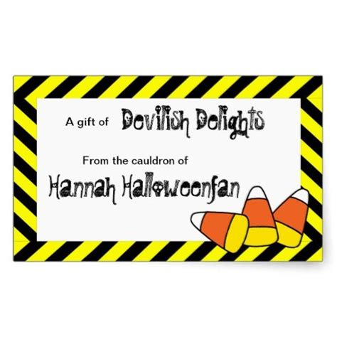 Hello Candy Corn Rectangle Baking Labels Rectangle Stickers Candy