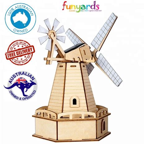 buy model kit plywood puzzle solar powered windmill wood kit with motor mydeal