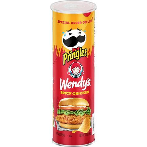 Pringles Wendys Spicy Chicken Flavored Potato Chips 55 Oz Walmart