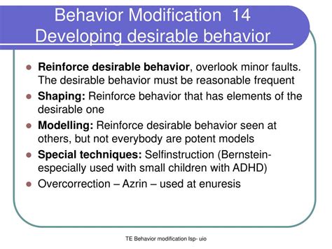 Your approach will depend on your child's age. PPT - Behavior Modification 1 PowerPoint Presentation - ID ...