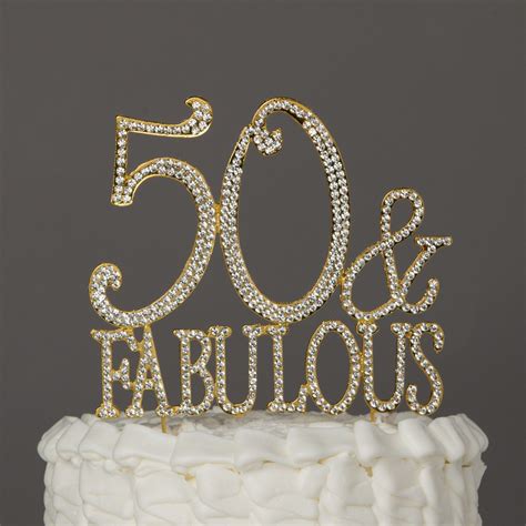 Most families celebrate with a big party and a big cake. 50 & Fabulous Cake Topper - Gold (With images) | 50th ...