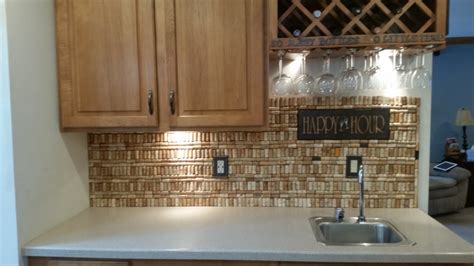 Do it yourself its easy. Excess wine corks Backsplash - 55 Plus In Ocean