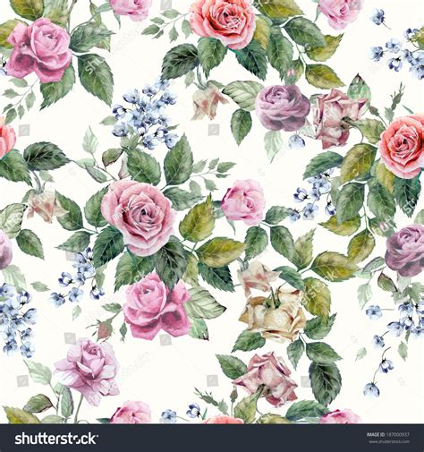 Seamless Floral Pattern Red Purple Pink Stock Illustration ...
