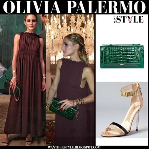 Olivia Palermo In Burgundy Sleeveless Gown With Green Clutch In Paris