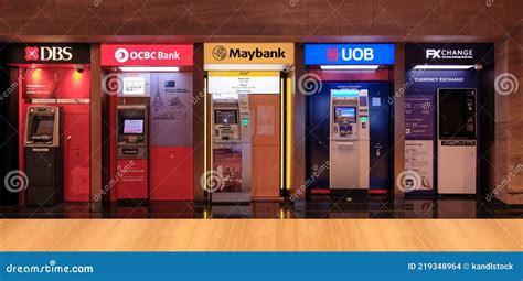 Group Of Atms Automated Teller Machines Consisting Of Major Banks Uob