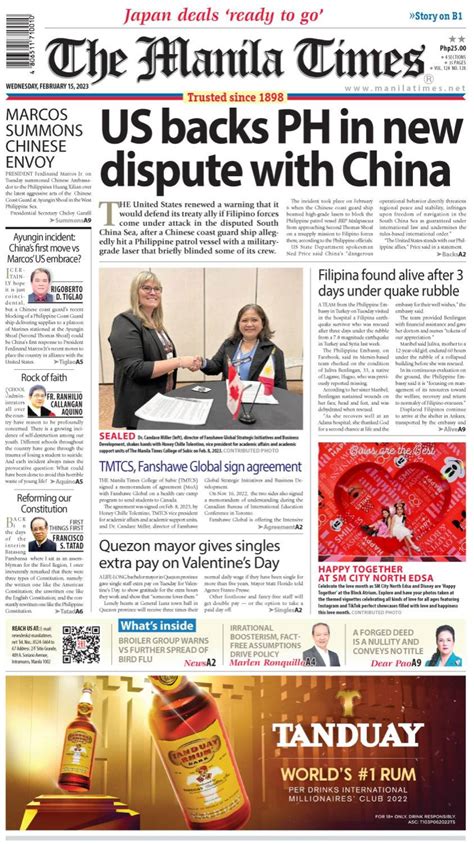 Today's Front Page | February 15, 2023 | The Manila Times