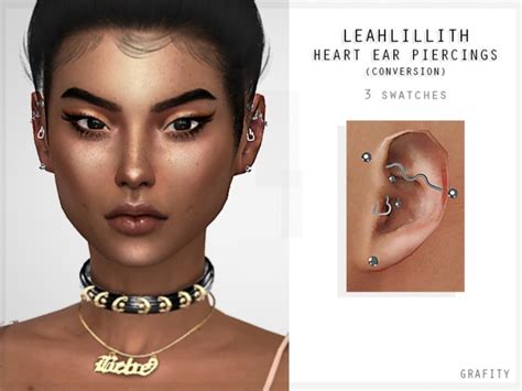 Leahlillith Heart Ear Piercings At Grafity Cc Sims 4 Updates