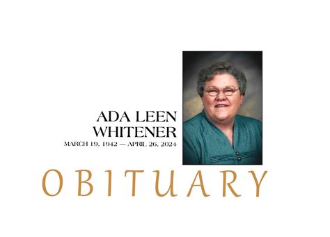 OBITUARY: Ada Leen Whitener | The Canadian Record