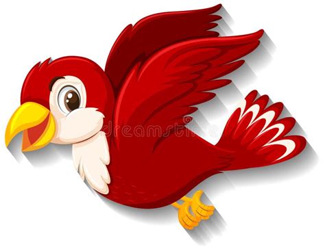 Cute Red Bird Cartoon Character Stock Vector Illustration Of Colour