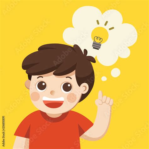 Learning And Growing Children A Cute Boy Thinking Stock Image And