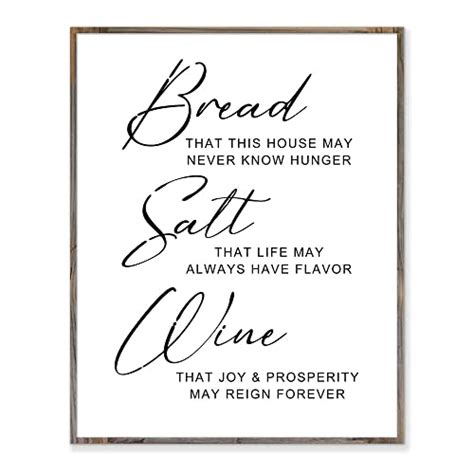 Bread Salt Wine Sign Farmhouse Wall Decor Its A Wonderful Life Quote