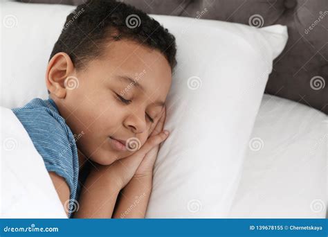 Cute Little African American Boy Sleeping Stock Image Image Of