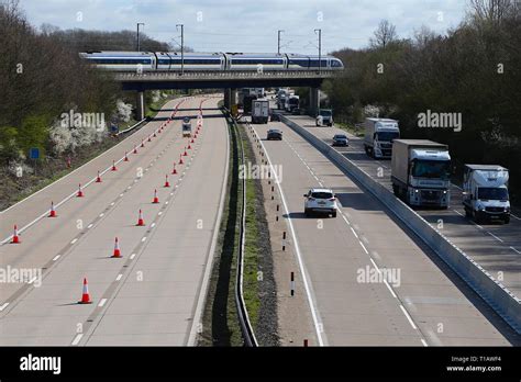 Ashford Kent Uk 25 Mar 2019 Operation Brock Is In Place On The M20 Motorway In Preparation