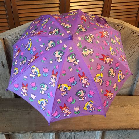 Vintage Umbrella Powerpuff Girls Kid Purple Costume Parasol Etsy