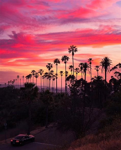 Sunset Pink La Explorewithdavid In 2020 Sky Art Sunset
