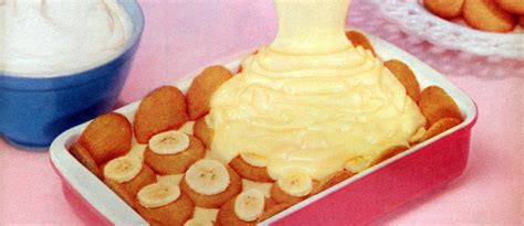 This ice cream is defined as ice cream by me even though it's actually kind of secretly not ice cream. No-bake banana pudding with vanilla wafers (1956) | Banana ...
