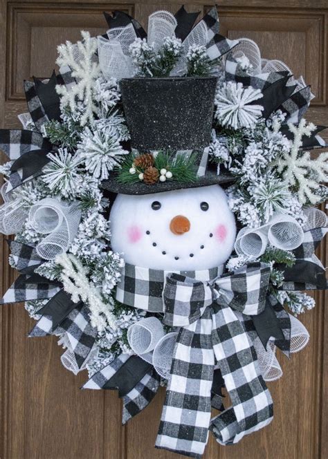 Snowman Wreath Christmas Decorations Wreaths Christmas Wreaths Diy
