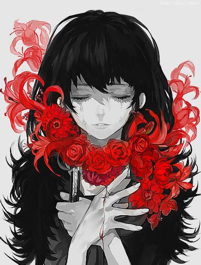 Rose Colored Tears Anime Girl Crying Sad Anime Girl Anime Girls