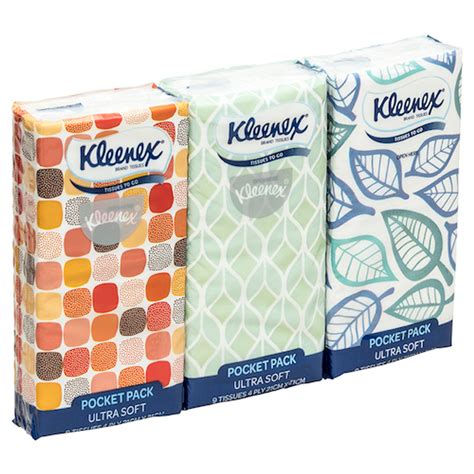 Kleenex Pocket Pack Facial Tissue 4ply 144 Packs X 9 Tissues 0201