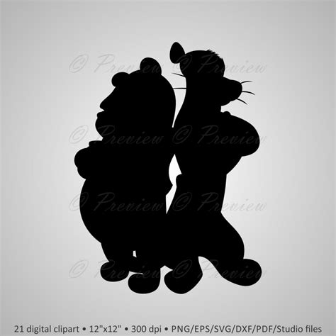 Buy Get Free Digital Clipart Silhouettes Winnie The Pooh Etsy