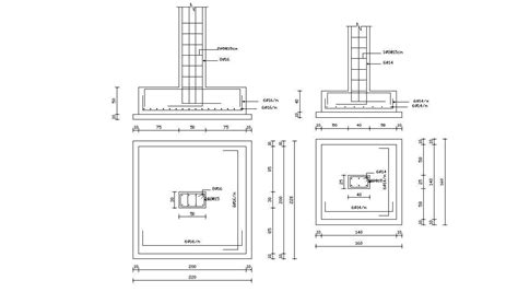 Typical Foundation Column Structure Design Free Download Cadbull