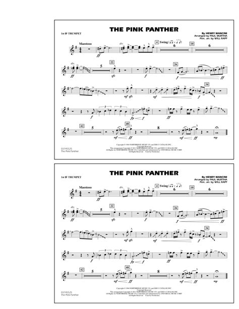 Download The Pink Panther 1st Bb Trumpet Sheet Music By Henry Mancini