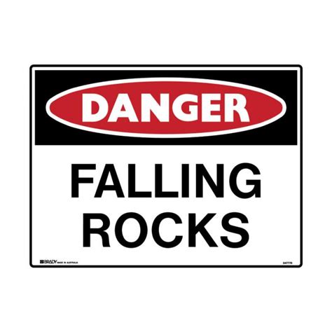 Mining Site Sign Danger Falling Rocks C1 Reflective Metal H450mm X