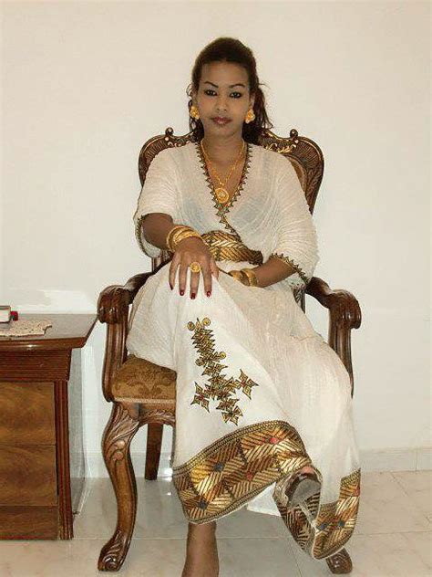 Habesha Traditional Dress Made From Saba Fabric With Beautiful Tibeb