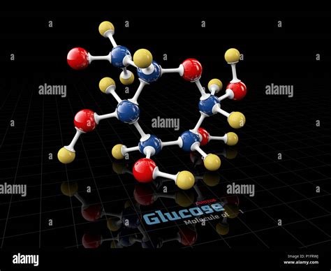 Molecule Of Glucose Molecular Formula C6h12o6 3d Illustration Stock