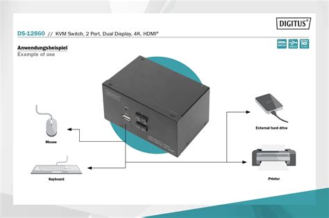 Digitus By Assmann Shop Kvm Switch Port Dual Display K Hdmi