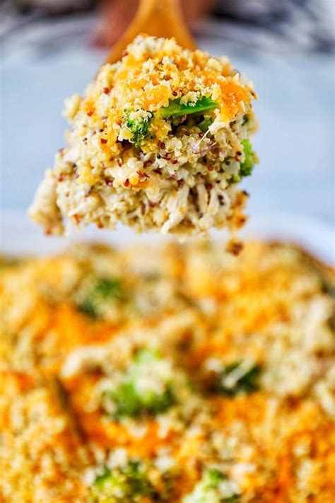 So we made a delicious, low carb cheddar chicken and broccoli casserole that's perfect for dinner any the inside of the casserole was juicy and moist thanks to the heavy cream and sour cream used in the recipe. Chicken Broccoli Casserole with Quinoa - No. 2 Pencil