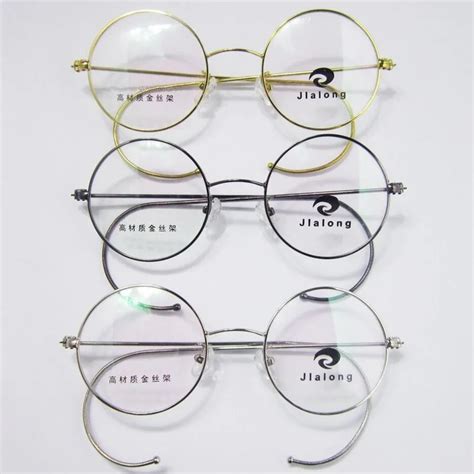Oversize 50mm Vintage Round Antique Wire Rim Metal Eyeglass Frames Full