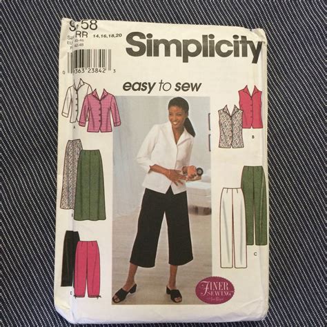 misses shirt pants capri and skirt pattern simplicity 9158 etsy